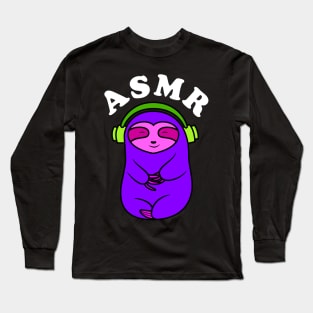 Purple Sloth ASMR Long Sleeve T-Shirt